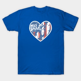 USA Flag Heart T-Shirt